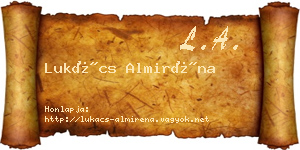 Lukács Almiréna névjegykártya